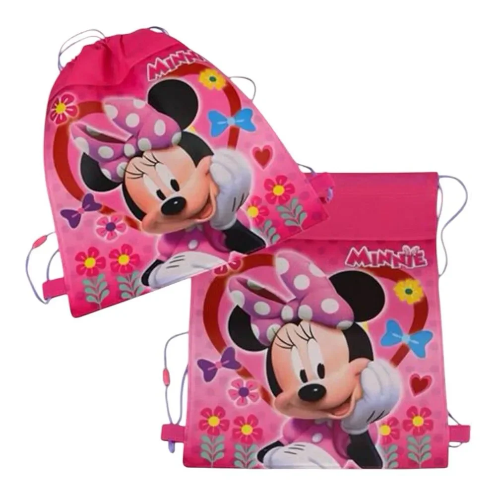 Sling Bag Tote Drawstring Non-Woven Disney Minnie Pink Bow Buy 2 Get 2 Free New